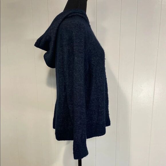 Banana Republic Sweater Mitzi Hoodie Wool Alpaca Blend Navy Blue Size Large - Picture 10 of 10